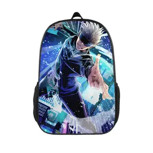 Jujutsu Kaisen Gojo Anime 17'' Lightweight Backpack | Waterproof & Machine-Washable | Reinforced Base + Quick-Access Side Pockets | Ergonomic Commuter Pack for Travel, Office, Weekend Adventures