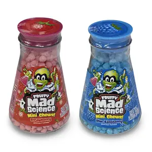 Mad Scientist Mini Nugget Candy Chews Filled Flask, Blue Raspberry and Strawberry Included