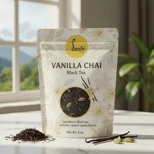 Vanilla Chai Tea – Loose Leaf Black Premium Tea with Creamy Vanilla & Cardamom for Calm Energy, Focus & Comfort Beverage Traditional