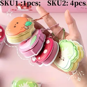 1/4pcs Mini Sticky Notes Book, Multi-Functional Cute Pocket Notebook, Reusable Stickers, Keychain, Keychain For Bags, Bag Decoration, Pickle Themed Keychains, Cute Charms Keychain, Office Supplies