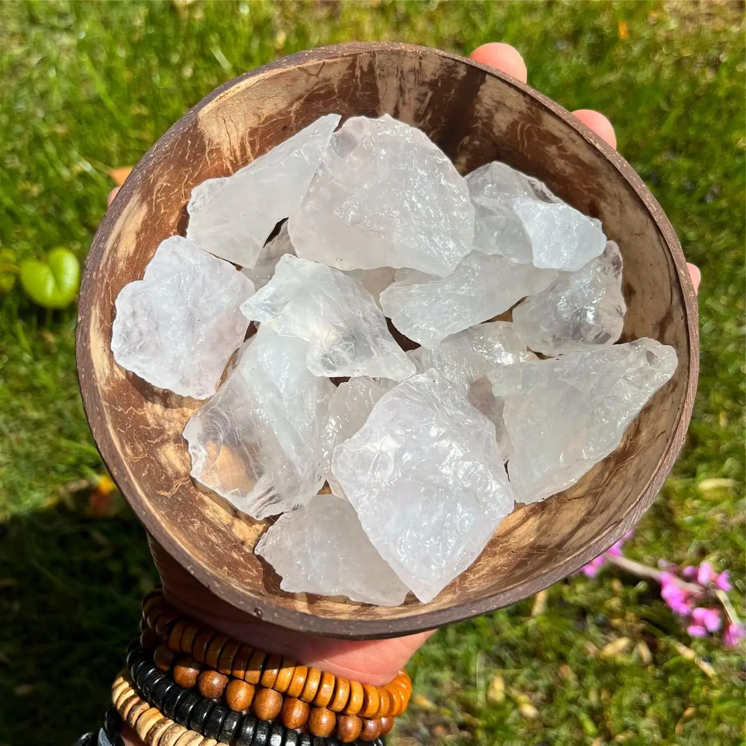 3 Pieces Raw Rough Clear Quartz Chunks Healing Mineral Rocks Specimens Gifts, 3-5cm size