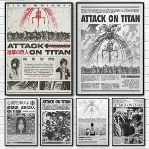 Classic Japanese Anime Canvas Poster Wall Art Print, Black and White Aesthetic Manga Panel Artwork, Vintage Retro Home Room Decor Picture for Bedroom, Living Room and Dorm, Otaku Fan Merchandise Gift