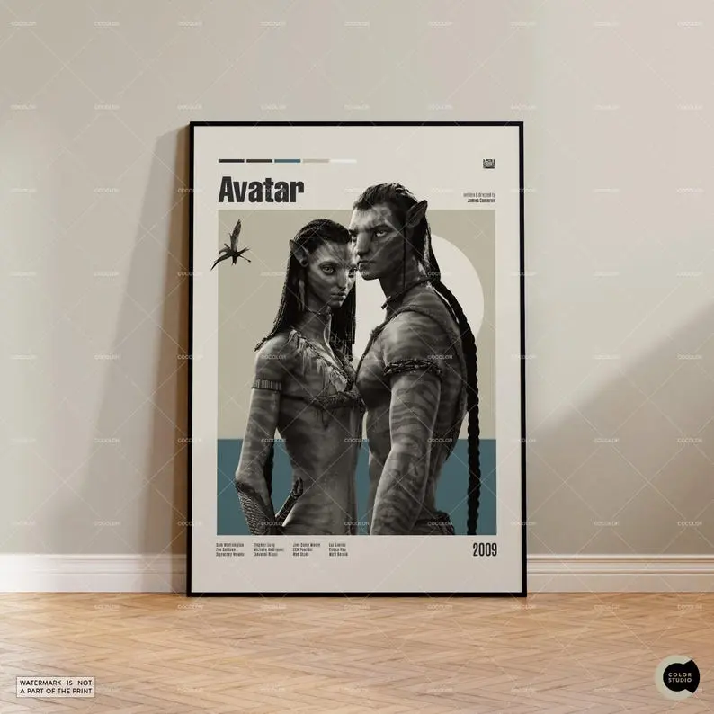 Avatar, James Cameron, Vintage Movie Poster, Retro Modern Poster, Vintage Inspired Poster, Mid Century Modern Poster