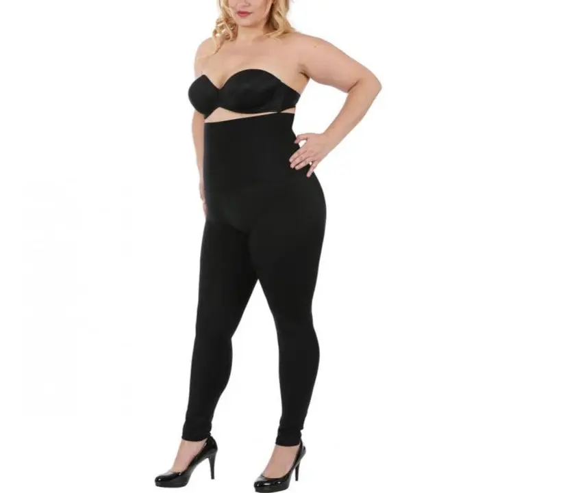 INSTANT FIGURE Plus Size Hi-Waist Compression Leggings WPL016C Curvy High Waisted Slimming Yoga Pants - Women’s Ultra Control Shapewear Tights, And Instant Rear Lift Support, Proudly Made In USA
