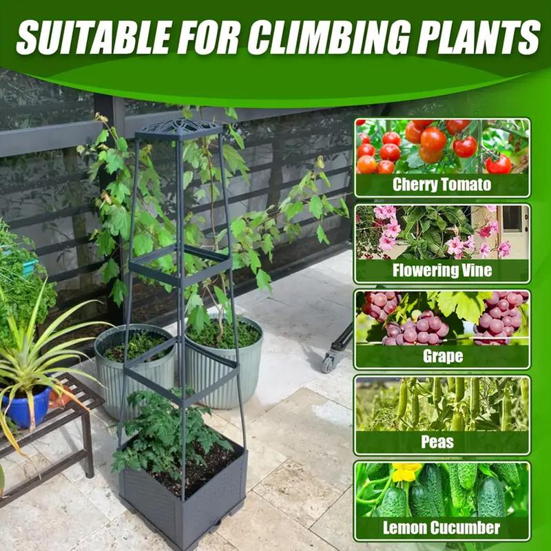 2pack 3 Tiered Tomato Planter with Trellis- 45"Raised Garden Bed Planter Box, Tomato Cage& Planter for Small Climbing Vegetables, ldealfor Patio, Indoor & Outdoor Gardening