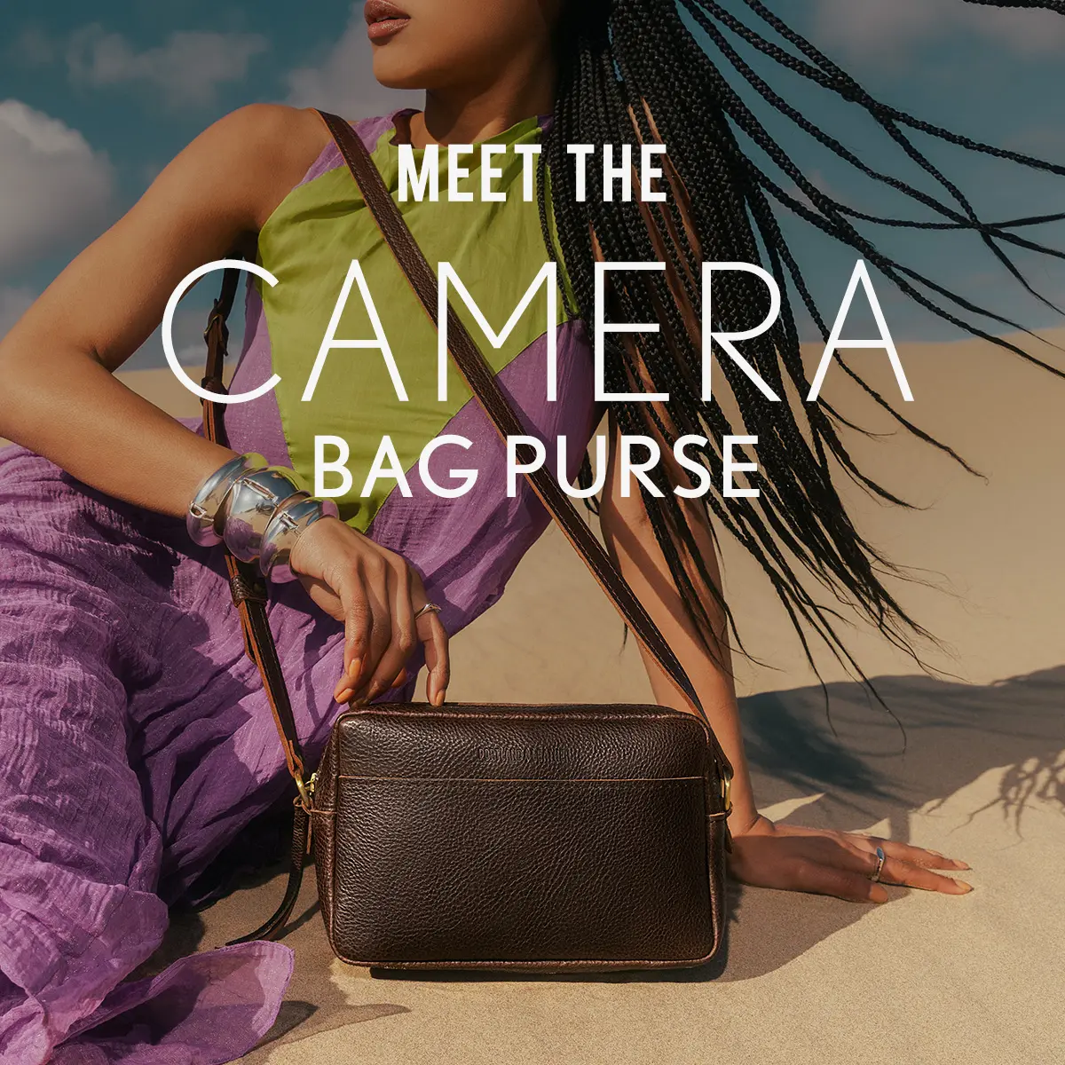 Portland Leather Camera Bag Purse - Compact Secure Carry - Leather Crossbody Bag, Structured Shape, Zipper Closure, Travel Ready