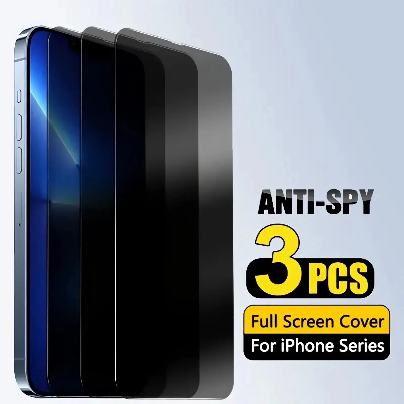 Privacy Anti-spy Phone Screen Protector, 3 Counts Tempered Glass Phone Screen Protective Film, Phone Accessories Compatible with iPhone 12/13/14/15/16 Pro Max