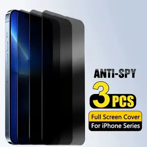 Privacy Anti-spy Phone Screen Protector, 3 Counts Tempered Glass Phone Screen Protective Film, Phone Accessories Compatible with iPhone 12/13/14/15/16 Pro Max