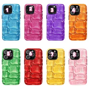 NeeDohS Cool Crush Ice Cube Phone Case, 3D Visual Printed Graphic Hard Phone Cover, Anxiety Sensory Play Blue 17 Air Pro Max