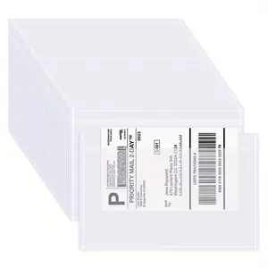 60PCS Shipping Label Sleeves, 6.7" x 9.8" Packing Slip Pouches, Packing List Envelopes/Shipping Label Envelopes for Mailing, Packing List, Packaging, Protective Documents