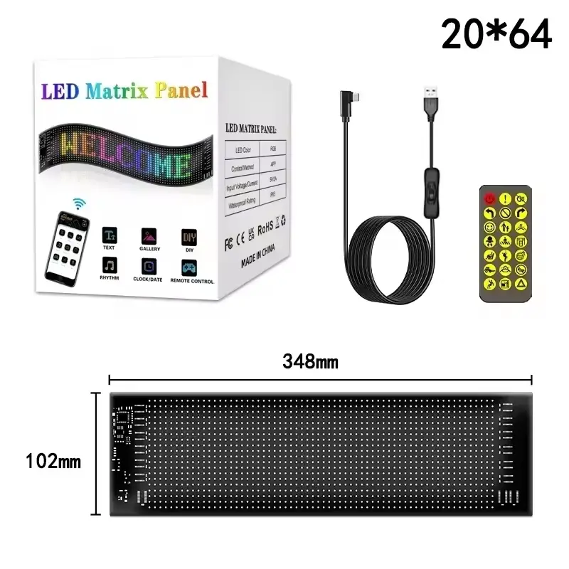 20x64 LEDs-10.2x34.8CM