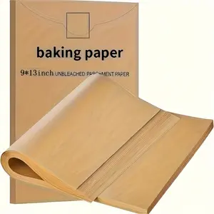 50 Premium Non-Stick Baking Paper Sheets, Thick Heat Resistant Bake Mats, Oil-Proof Paper for Air Fryer, Steamer, Grill, Holiday Parties, Baking Supplies