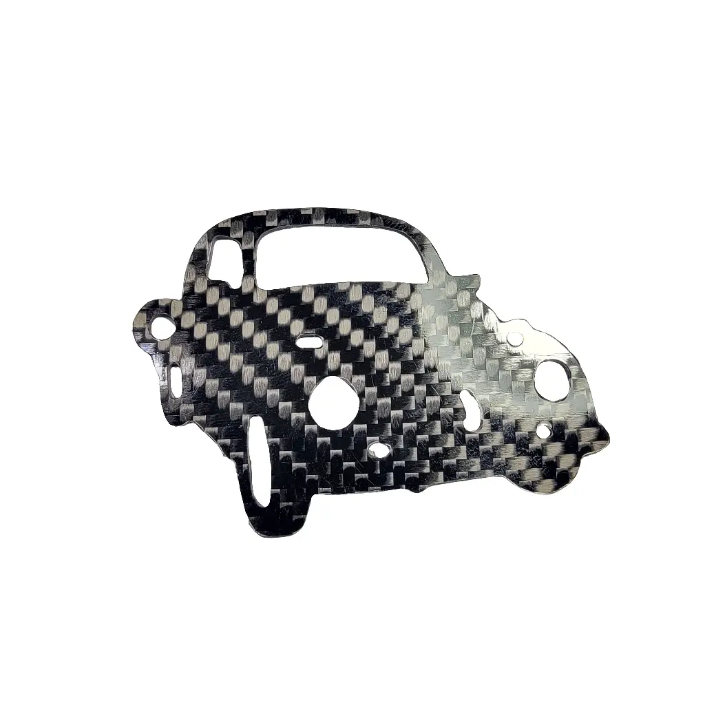 Carbon Fiber keychain for Volkswagen Beetle Classic (1950-1959) VW Bug Type 1 Inspired Keychain Lanyard 3D front view Glossy Twill