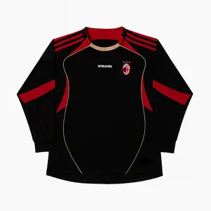 FUTBOL GLOBAL Long Sleeve Athletic Top - Black/Red