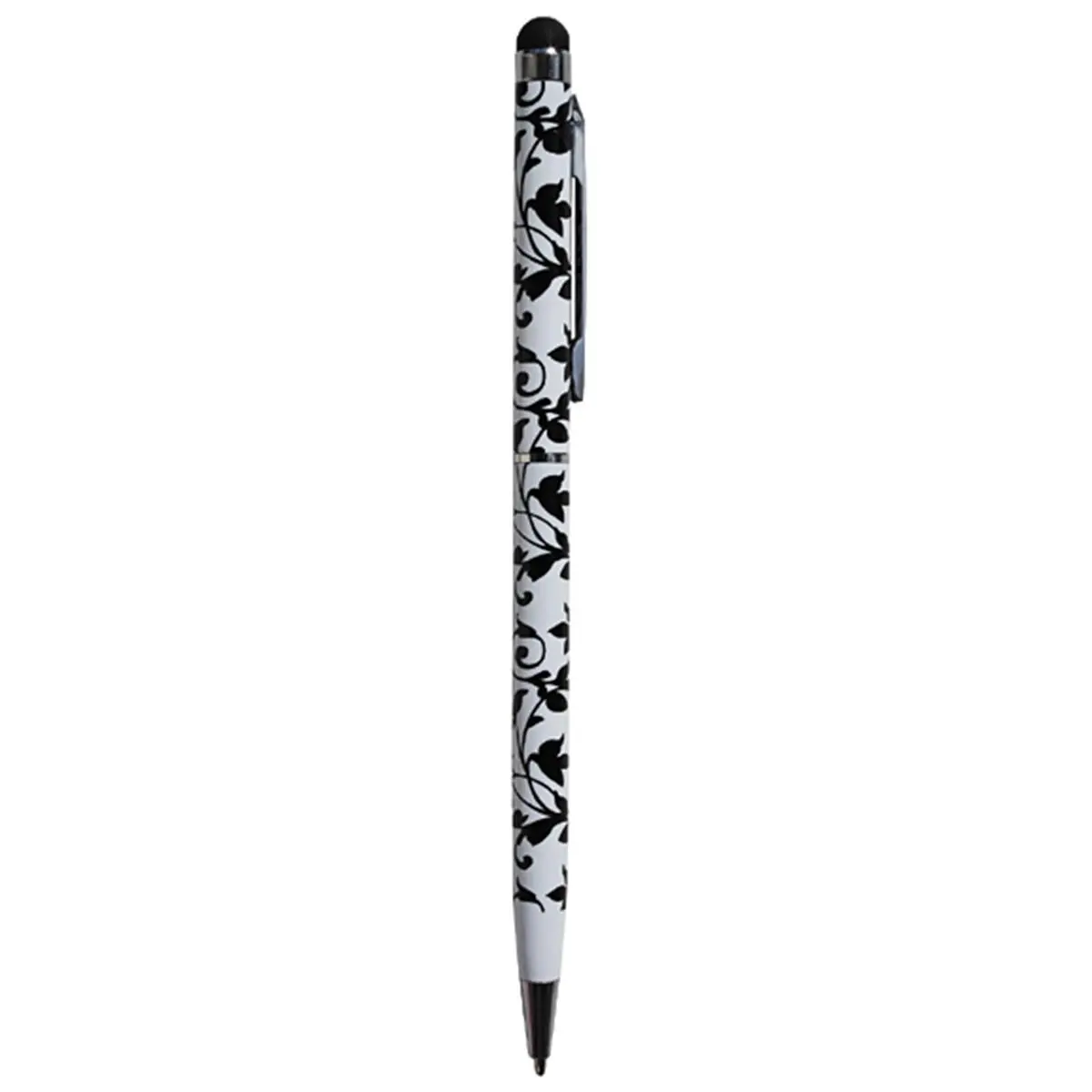 Lissom Design 46111 Damask Rubber-Tipped Stylus Touch Pen with Black Ink - Tech Accessory for Tablets, Smartphones (Ball Pen Functionality), Accessories