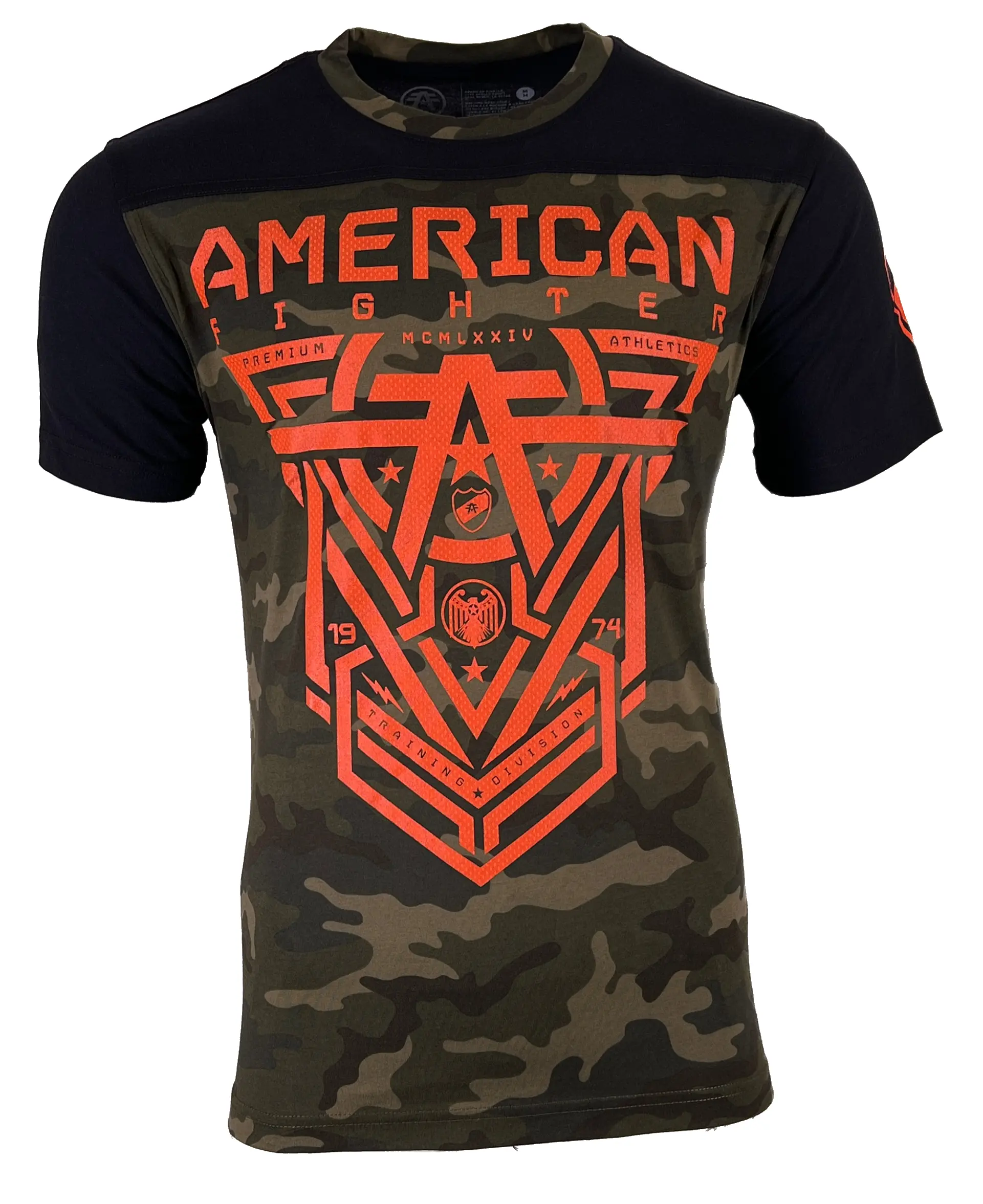 American Fighter Men's Round Neck Shortsleeve Military Green Graphic Casual Stylish Tee, Athletic Wear Tshirt, Comfy Active Menswear Tops, Football Fashion, Athletic Shirts, Heat Transfer, Cotton, Glover, Bold Athletic Tee