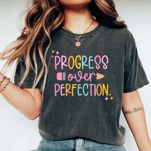 Progress Over Perfection Shirt, Teacher Shirts, Back to School Shirt, Gift for Teacher, Teacher Appreciation, Inspirational Teacher Tee