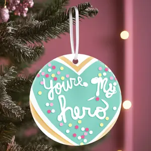 Christmas Ornaments Merida Wreck It Ralph Youre My Hero Holiday Birthday Acrylic Gift For Friends Family Decor Circle X-Mas