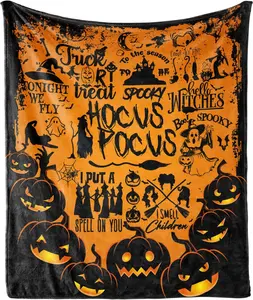 Witch Blanket Halloween Throw Blankets for Couch Sofa Bed Chair Halloween Bedroom Decor Witch Flannel Blanket for Women Halloween Decorations Blanket 60"x50"