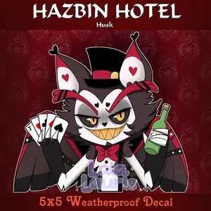 5x5 Weatherproof Car Decal Husk Hazbin Hotel