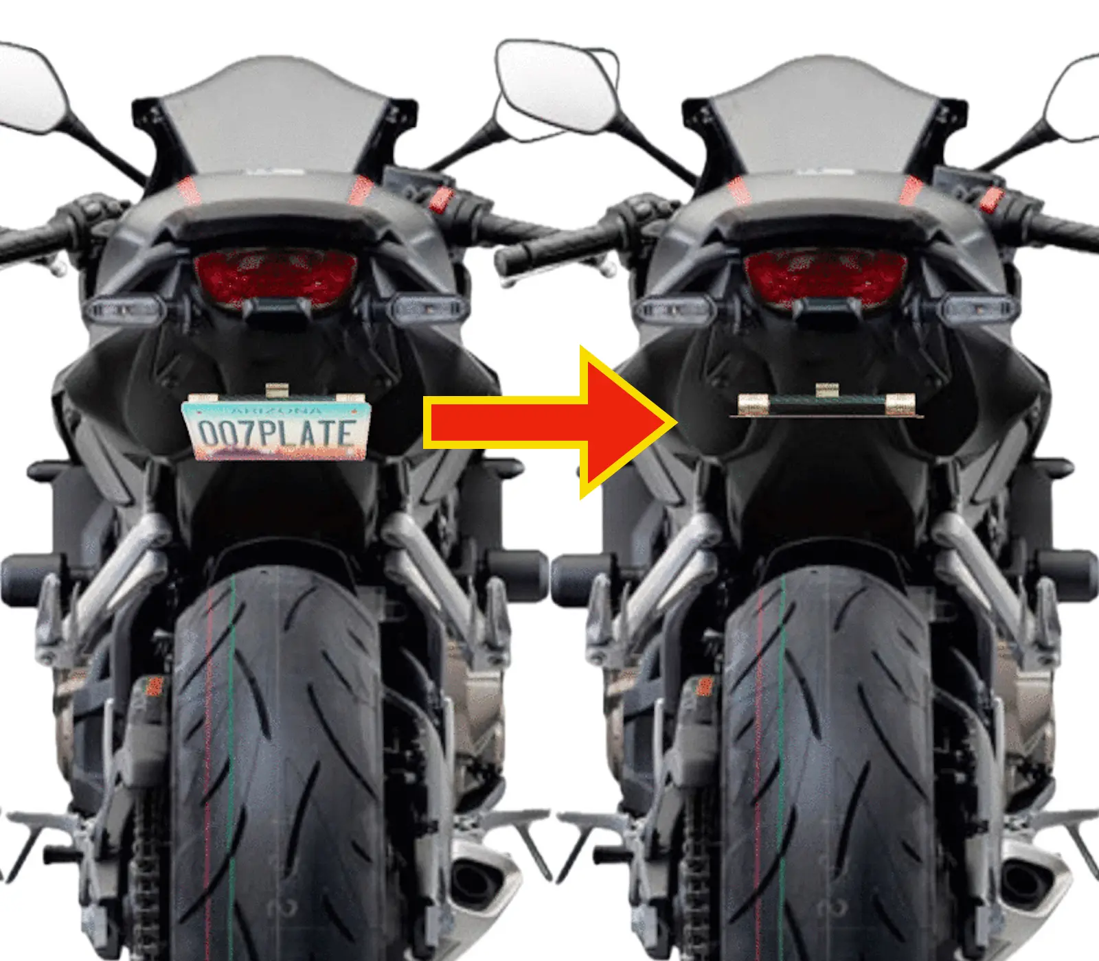 •Motorized Fender Eliminator •Real Carbon Fiber  •Switch Operated  •Dual Electric Motor  •Universal fit (suzuki gsxr600 gsxr1000 kawasaki z125 zx6 zx10 honda cbr600 cbr1000 grom yamaha r3 r6 r7 r9 r1 ducati panigale v2 v4 aprilia rsv and many more...)