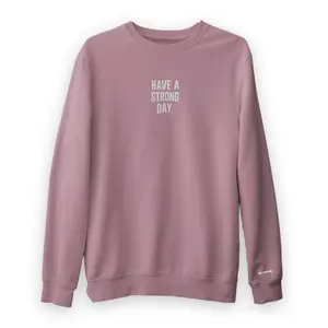 Premium Embroidered Statement Crewneck - Mauve