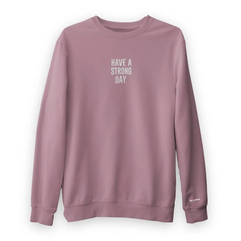 Premium Embroidered Statement Crewneck - Mauve