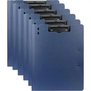 Clipboard Folder, 6 Pack A4 Foldable Clipboards File Folder Flip Writing Pad for Memo Form Document & School Office Work - Dark Blue