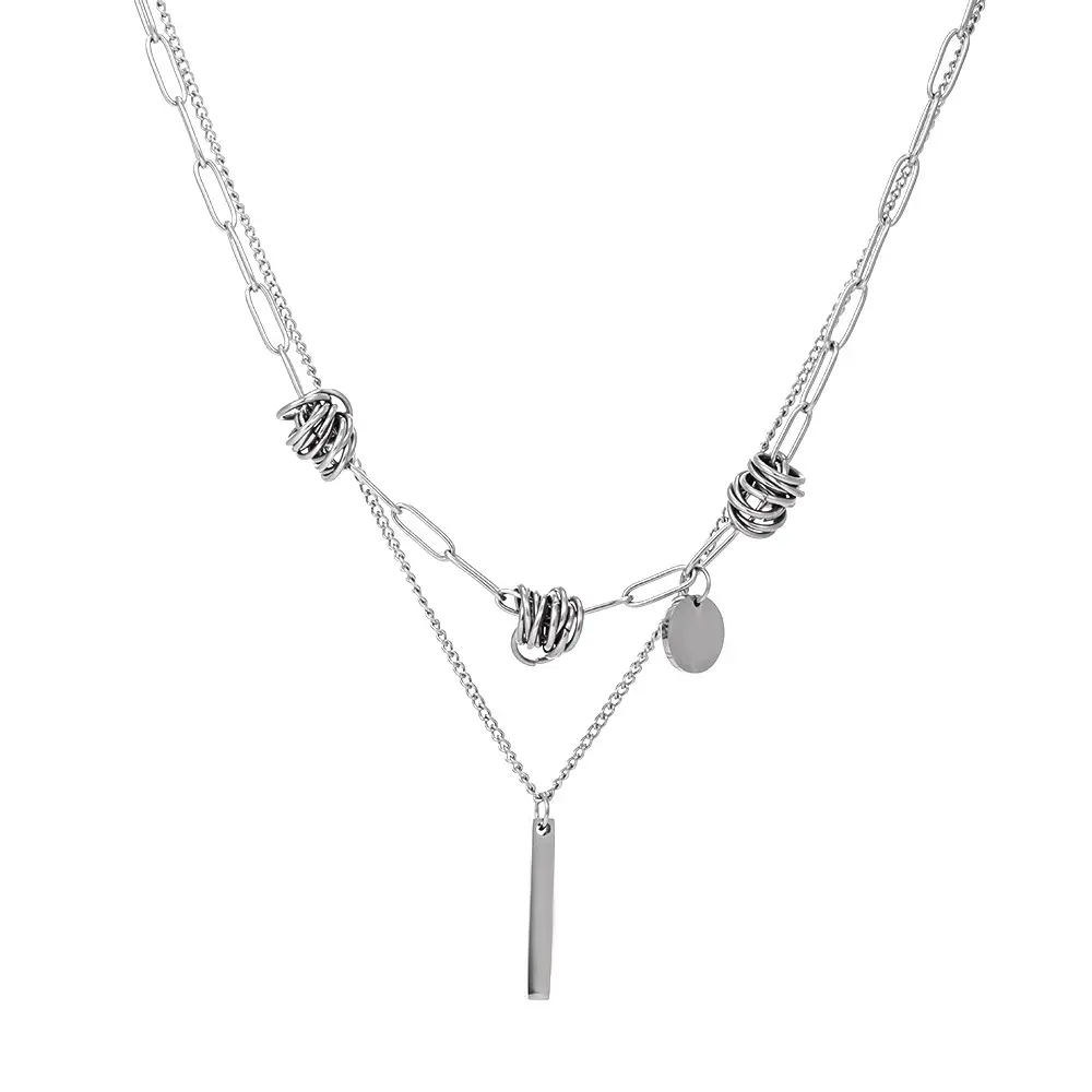 Hip-hop jewelry Urban Twist Silver Necklace