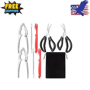 Seafood Cracker Tool Set With Lobster Sheller Stainless Steel Crab Crackers Crab Leg 9Pcs