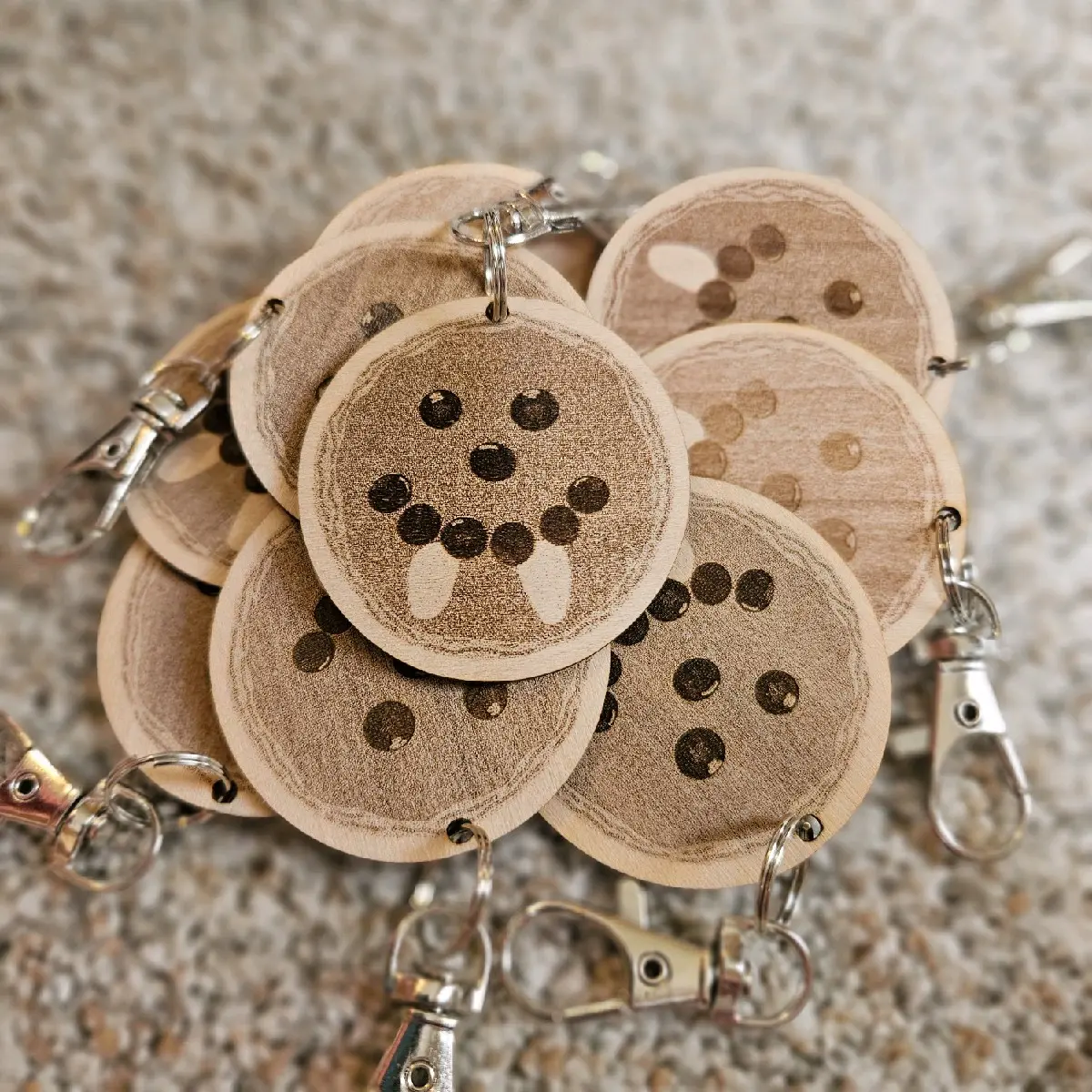 Vampire Pancake Wooden Keychain