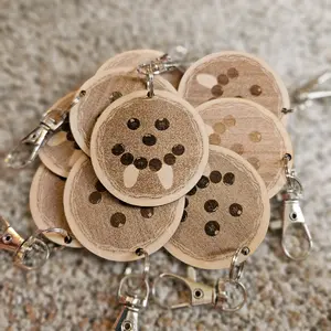 Vampire Pancake Wooden Keychain