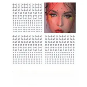 Waterproof Acrylic Fake Piercing Set - 3-6mm Self-Adhesive Tattoo Stickers for Lips, Eyebrows, Nose, DIY Body Mods, Costume Jewelry for Pierced Enthusiasts