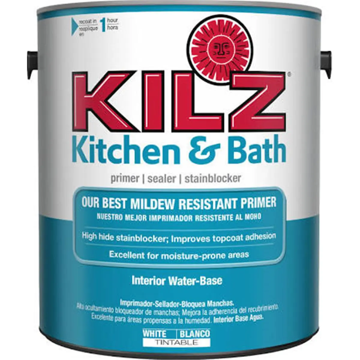 Masterchem Industries 219689 GAL KILZ Kitchen & Bath Interior Primer-Sealer, Acrylic Base, Indoor Only, Fast-Drying, Low-Odor, Mildew-Resistant