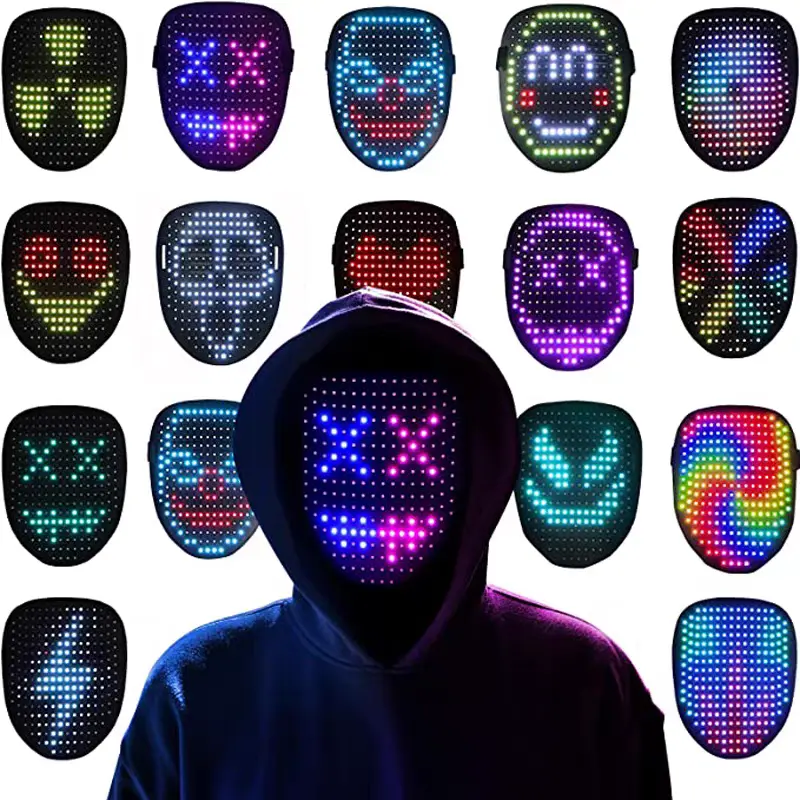 DKD Led Mask with Gesture Sensing,Light up mask for Kids/Men/Women LED Halloween Mask for Costume Cosplay Party