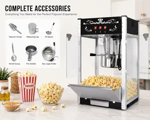 SAVEYOUR  Popcorn Machine Commercial Grade, 16 Oz Kettle Popcorn Maker, Countertop Movie Theater Popcorn Machine with Stainless Steel Scoop, Oil Spoon & Warming Deck, Black