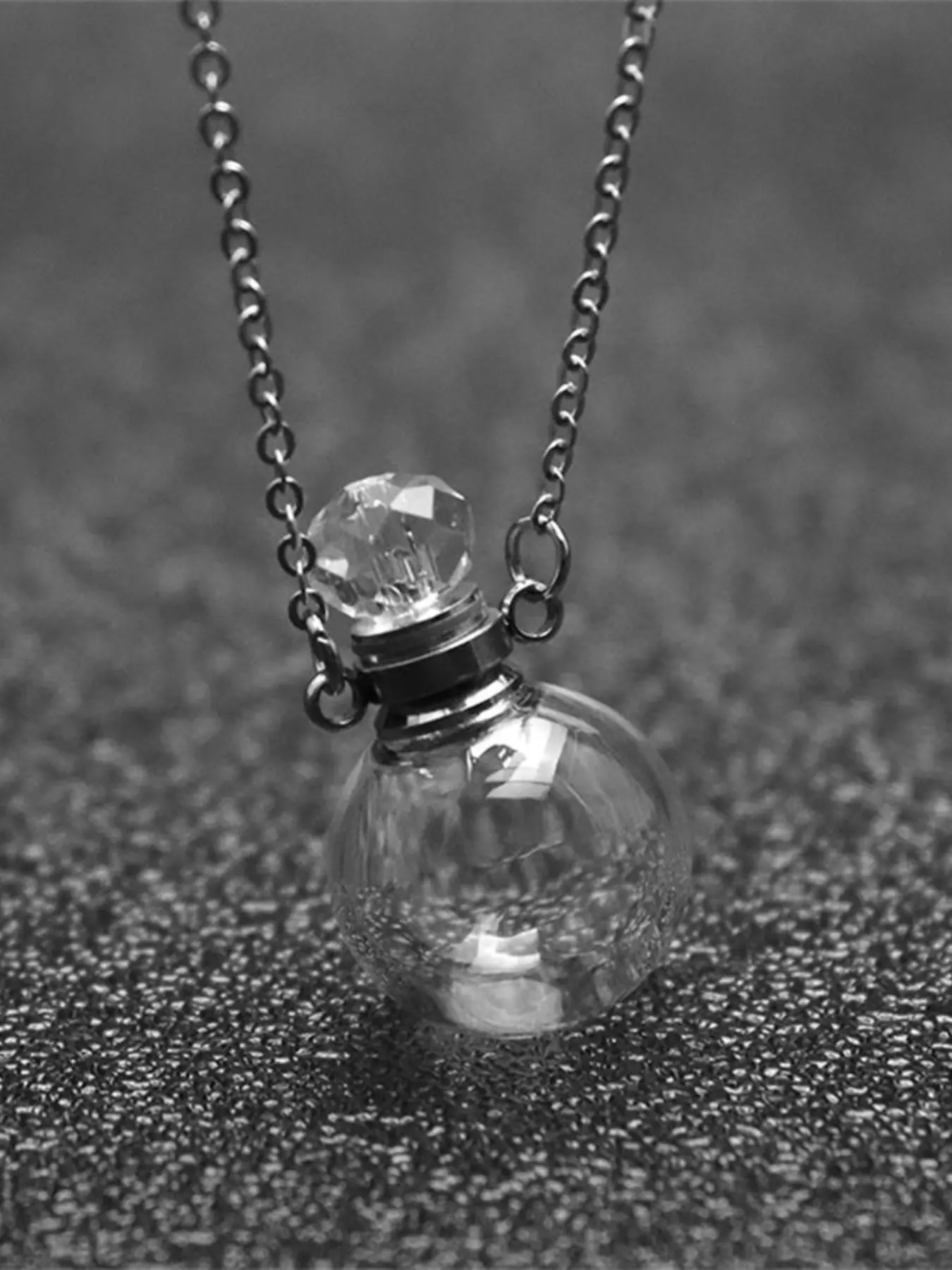 Multicolor Hollow Glass Ball DIY Wish Bottle Perfume Pendant with Stainless Steel Necklace, Gift Necklace, Birthday Gift Jewelry, Trendy Jewelry, Drop Necklaces, Perfect for Daily Wear by Women