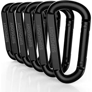 Heavy Duty Carabiner Clip, Steel Carabiners 1100lbs 3" D Shaped Spring Hook Small Clips for Hammocks, Hiking, Keychains, Outdoors and Gym, Dog Leash, Key Ring