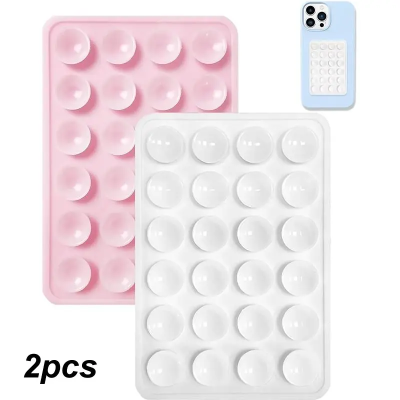 2Pack Silicone Suction Phone Case Mount, Silicon Adhesive Phone Stand Sticky for Cell Phone, Hands-Free Portable Phone Accessories Holder for Selfiesand Videos, Accessories For Iphone, Cell Phone Holders, Smartphone Holder