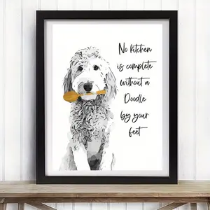 Doodle Dog Poster Wall Art Decor -  Canvas Print - Waterproof, Light-Resistant, Anti-Oxidation -  For Dog Lovers - Home Decor - Perfect Gift for Dog Owners Room Decoration Photo Ornaments Design Artistic
