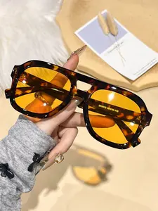 High-Quality Unisex Casual Tortoiseshell Sunglasses, Lightweight Durable PC Frame, Trendy Fashion Accessory for All Seasons, Stylish Glasses