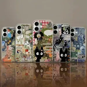 Studio Ghibli Phone Case, Japanese Anime Collage Design for iPhone X, 11, 12, 13, 14, 15 & more – SS Galaxy S21 to S25 Ultra, Plus with Suction