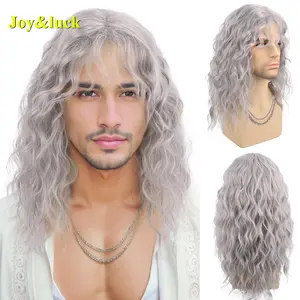 The best-selling men's golden curly wig is made of high-quality synthetic fibers, fashionable  natural and realistic, and comfortable to wear