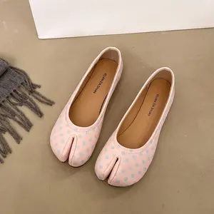 Flat Polka Dots Single Shoes Girly Style Sweet Mary Jane Split Toe Spring One Pedal 2026 Versatile for Women Ballet Flats
