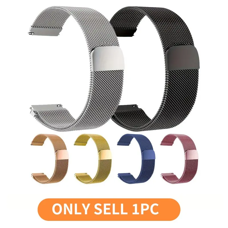 Stainless Steel Milanese Strap Return Magnetic Bracelet 20mm 22mm Replacement Strap Smart Watch Straps Suitable for smartwatches for Samsung Huawei Xiaomi Redmi Garmin Watch Bands Smartwatch Accessories