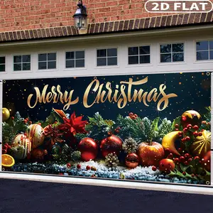 1count Large Christmas Garage Door Decoration, Festive Backdrops & Banners, Durable for Winter Holiday Outdoor Wall Display, 2D Flat, Christmas Garage Door Banner, Snowman Garage Door Banner, Garage Door Christmas Decorations, Wall Hanging Backdrop