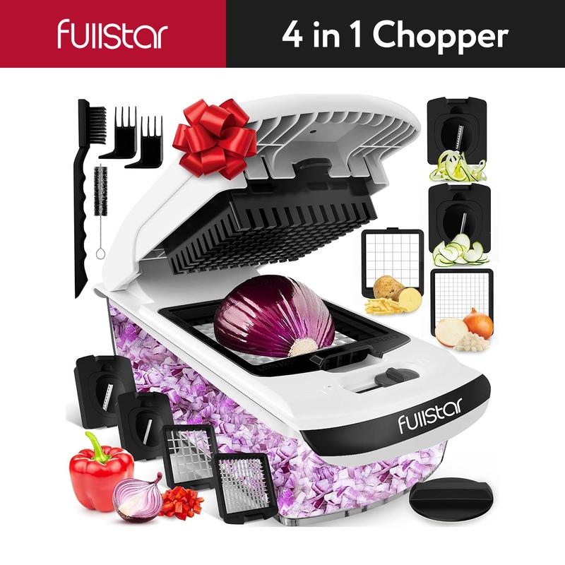 Fullstar Vegetable Chopper & Slicer | Stainless Steel Blade, Onion Dicer, Food Prep Kitchen Gadgets | Perfect for Quick Meal Prep | Perfect Gift!