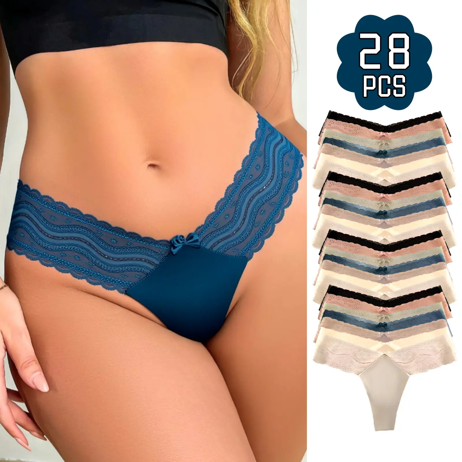 Women's Contrast Lace Panty, Lady Tight Fit SoftElegance Comfy Basic Breathable Knicker for DailyWear, Underwear for Al Seasons, WomenswearCasual Comfy Panties,Breathable Underpants  Floral Briefs  Premium CottonUnderwear fathersdaygift woman skim innersy