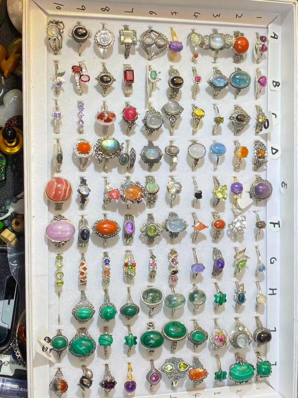 S925 Rings with natural gems