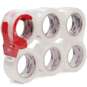 Packing Tape 660 Yards, 6 Pack 2 inch x 110 Yards Heavy Duty Clear Packaging Tape with Dispenser, Industrial Shipping Box Transparent Packing Tape for Moving, Office,